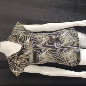 Worthington Stretch Black/White/Yellow Top